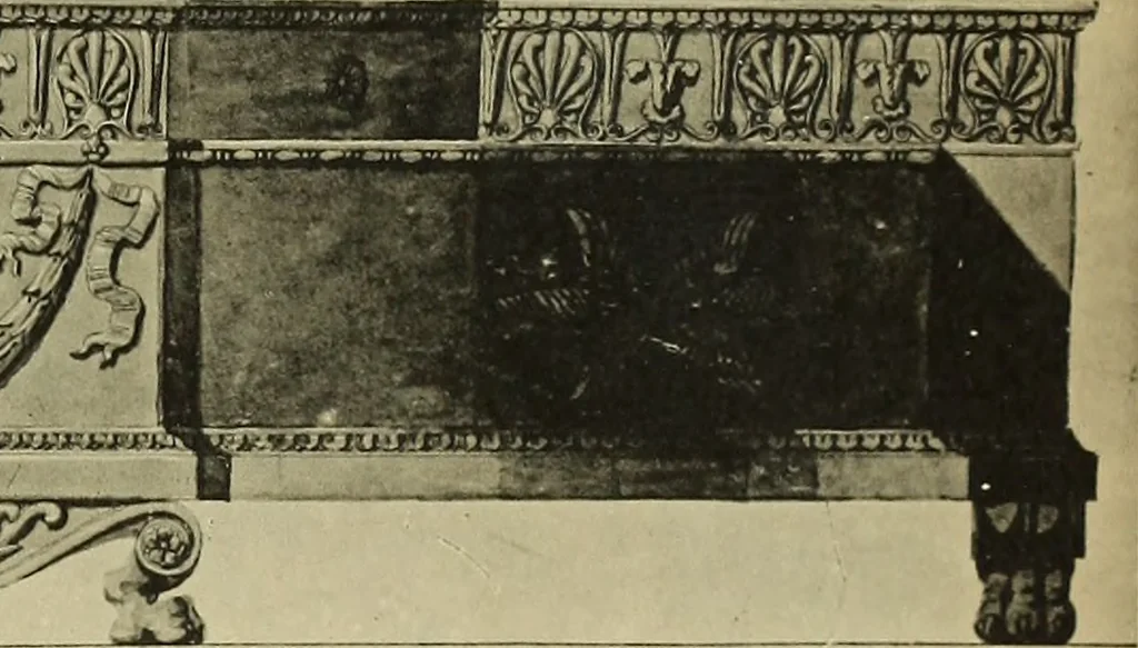 An illustration from Recueil de dessins d'orfevrerie du premier empire par biennais orfevre de Napoléon 1er et de la couronne, 1900, leaf 66