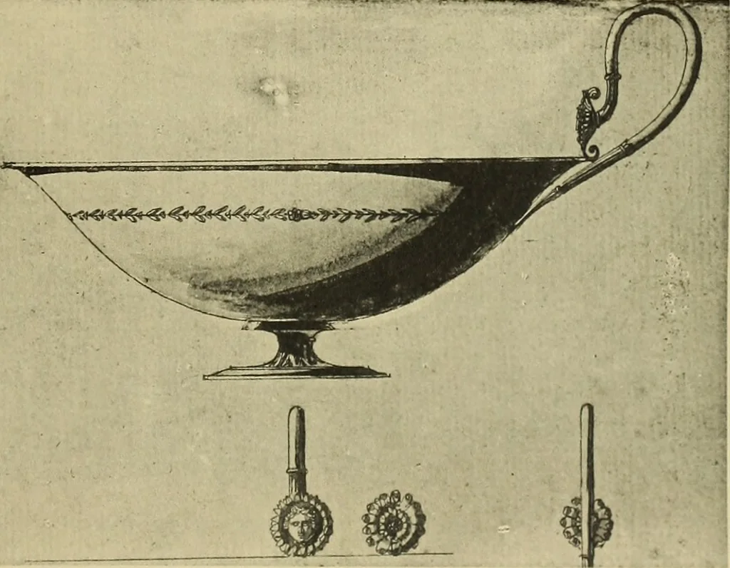 An illustration from Recueil de dessins d'orfevrerie du premier empire par biennais orfevre de Napoléon 1er et de la couronne, 1900, leaf 66