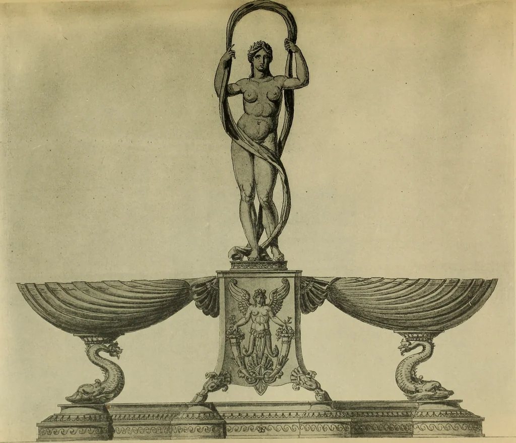 An illustration from Recueil de dessins d'orfevrerie du premier empire par biennais orfevre de Napoléon 1er et de la couronne, 1900, leaf 68