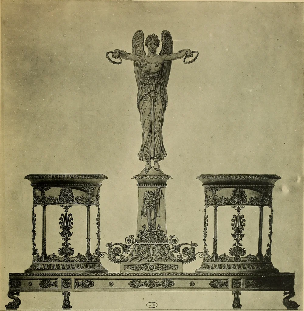 An illustration from Recueil de dessins d'orfevrerie du premier empire par biennais orfevre de Napoléon 1er et de la couronne, 1900, leaf 74