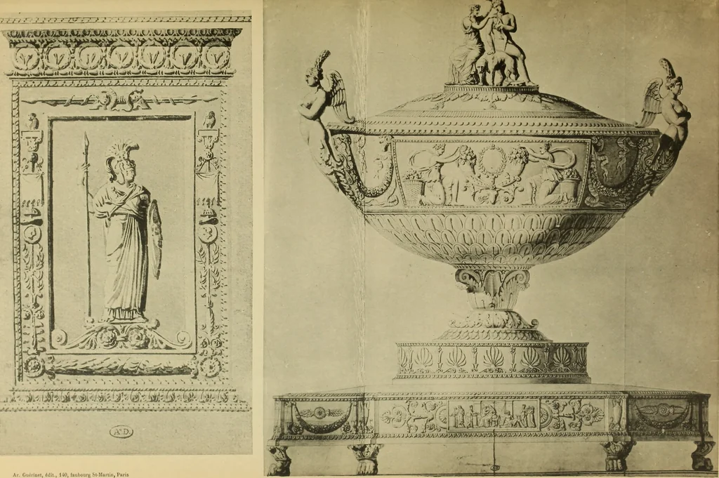 An illustration from Recueil de dessins d'orfevrerie du premier empire par biennais orfevre de Napoléon 1er et de la couronne, 1900, leaf 80