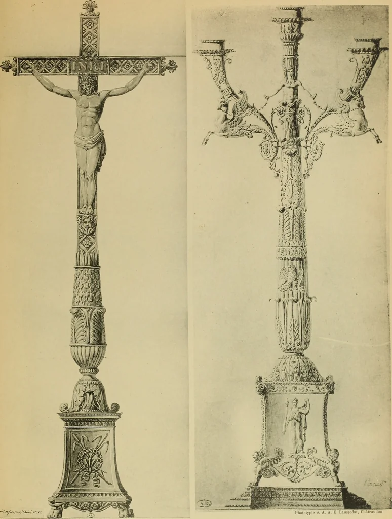 An illustration from Recueil de dessins d'orfevrerie du premier empire par biennais orfevre de Napoléon 1er et de la couronne, 1900, leaf 82