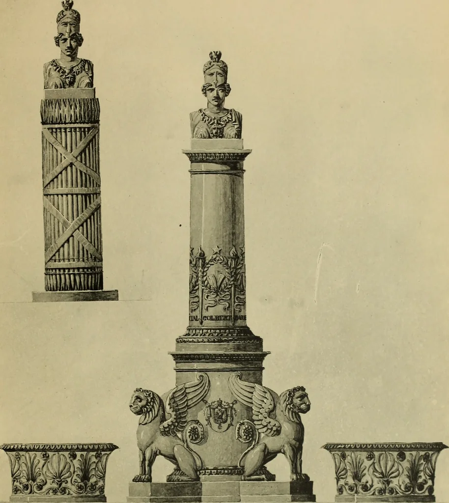 An illustration from Recueil de dessins d'orfevrerie du premier empire par biennais orfevre de Napoléon 1er et de la couronne, 1900, leaf 86
