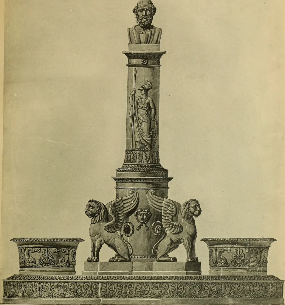 An illustration from Recueil de dessins d'orfevrerie du premier empire par biennais orfevre de Napoléon 1er et de la couronne, 1900, leaf 90