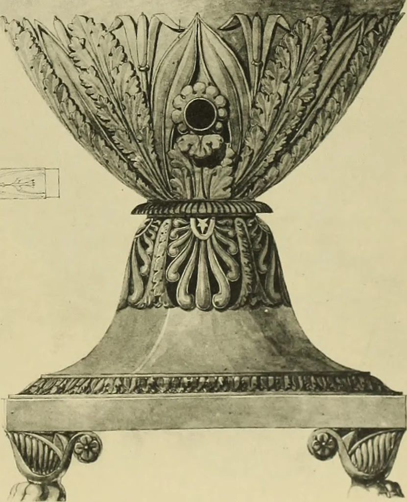 An illustration from Recueil de dessins d'orfevrerie du premier empire par biennais orfevre de Napoléon 1er et de la couronne, 1900, leaf 92