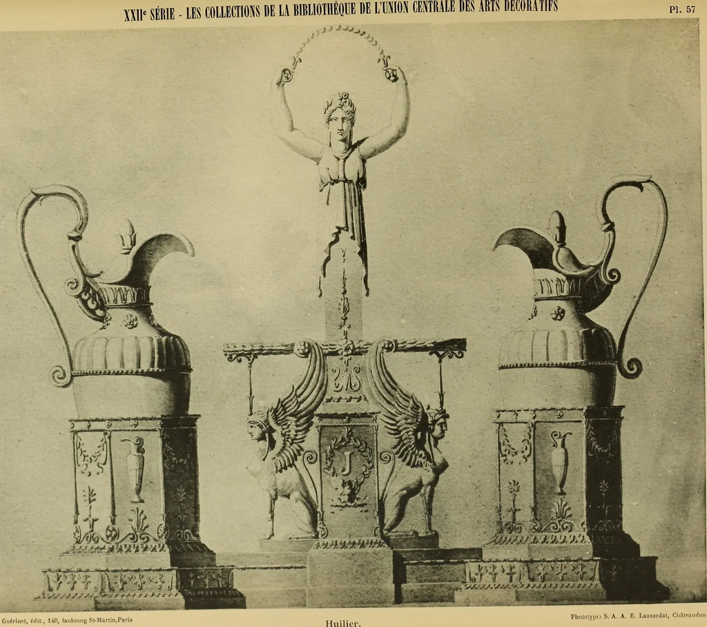 An illustration from Recueil de dessins d'orfevrerie du premier empire par biennais orfevre de Napoléon 1er et de la couronne, 1900, leaf 96