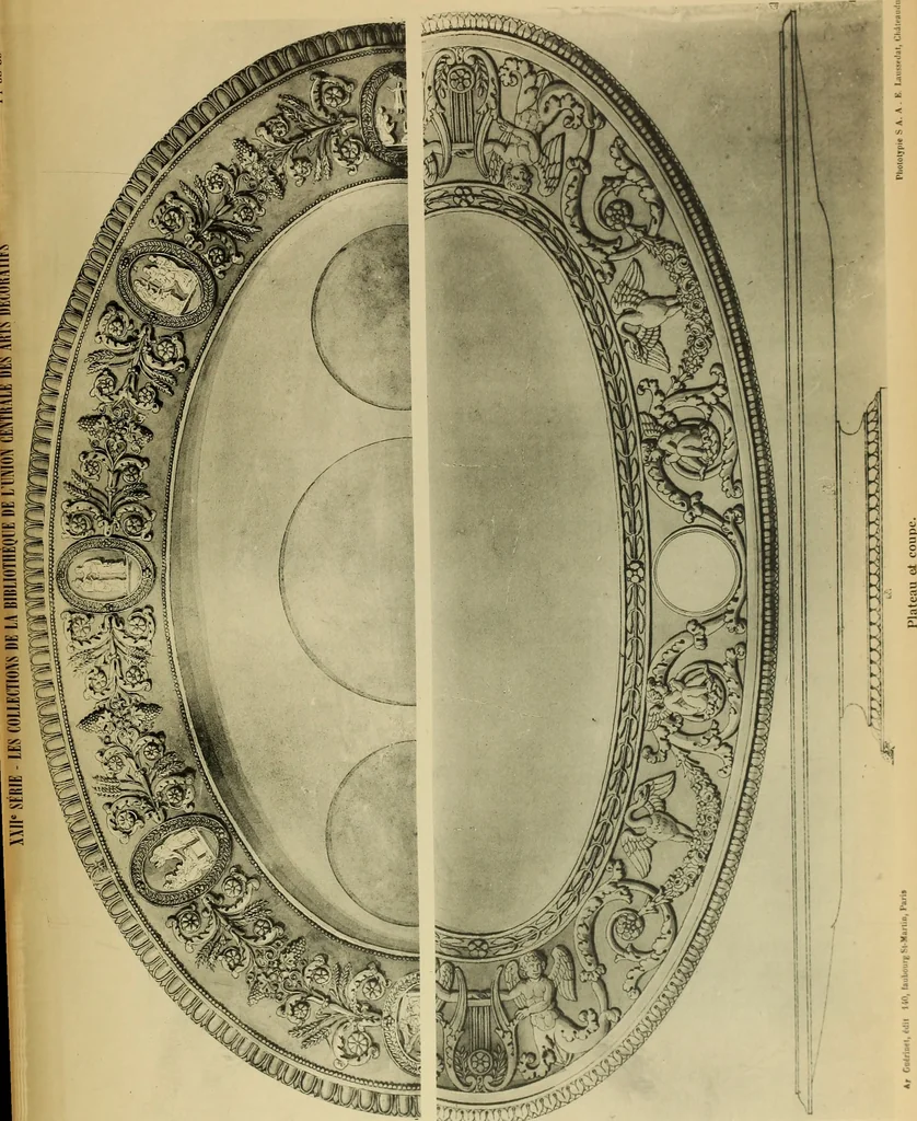 An illustration from Recueil de dessins d'orfevrerie du premier empire par biennais orfevre de Napoléon 1er et de la couronne, 1900, leaf 98