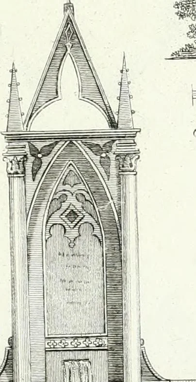 An illustration from Recueil de dessins d'une execution peu dispendieuse : contenans des plans de petites maisons de campagne, petits pavillons de jardins, temples, hermitages, chaumieres, monumens, obélisques, ruines, portails, portes, grilles, bancs de jardins, chaises, volieres, gondoles, ponts, etc. : ouvrage intéressant pour cette classes d'amateurs, qui sans faire de grandes dépenses, sont pourtant bien aises d'embellir leurs jardins d'ornamens nouveaux et pleins de goût, 1805, leaf 18