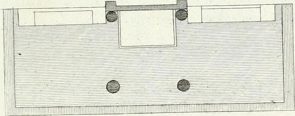 An illustration from Recueil de dessins d'une execution peu dispendieuse : contenans des plans de petites maisons de campagne, petits pavillons de jardins, temples, hermitages, chaumieres, monumens, obélisques, ruines, portails, portes, grilles, bancs de jardins, chaises, volieres, gondoles, ponts, etc. : ouvrage intéressant pour cette classes d'amateurs, qui sans faire de grandes dépenses, sont pourtant bien aises d'embellir leurs jardins d'ornamens nouveaux et pleins de goût, 1805, leaf 18