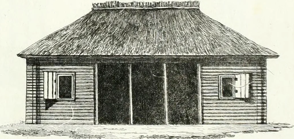 An illustration from Recueil de dessins d'une execution peu dispendieuse : contenans des plans de petites maisons de campagne, petits pavillons de jardins, temples, hermitages, chaumieres, monumens, obélisques, ruines, portails, portes, grilles, bancs de jardins, chaises, volieres, gondoles, ponts, etc. : ouvrage intéressant pour cette classes d'amateurs, qui sans faire de grandes dépenses, sont pourtant bien aises d'embellir leurs jardins d'ornamens nouveaux et pleins de goût, 1805, leaf 26
