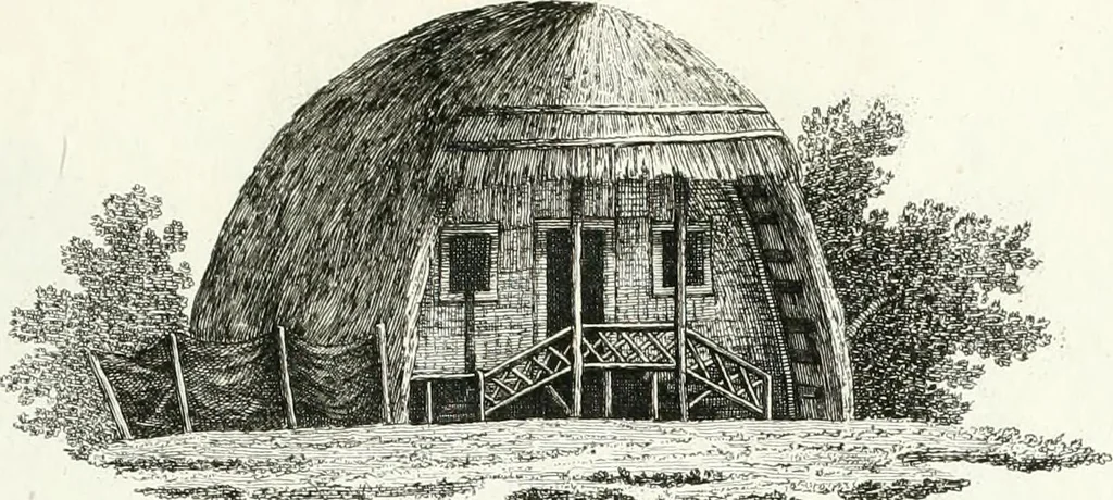 An illustration from Recueil de dessins d'une execution peu dispendieuse : contenans des plans de petites maisons de campagne, petits pavillons de jardins, temples, hermitages, chaumieres, monumens, obélisques, ruines, portails, portes, grilles, bancs de jardins, chaises, volieres, gondoles, ponts, etc. : ouvrage intéressant pour cette classes d'amateurs, qui sans faire de grandes dépenses, sont pourtant bien aises d'embellir leurs jardins d'ornamens nouveaux et pleins de goût, 1805, leaf 30