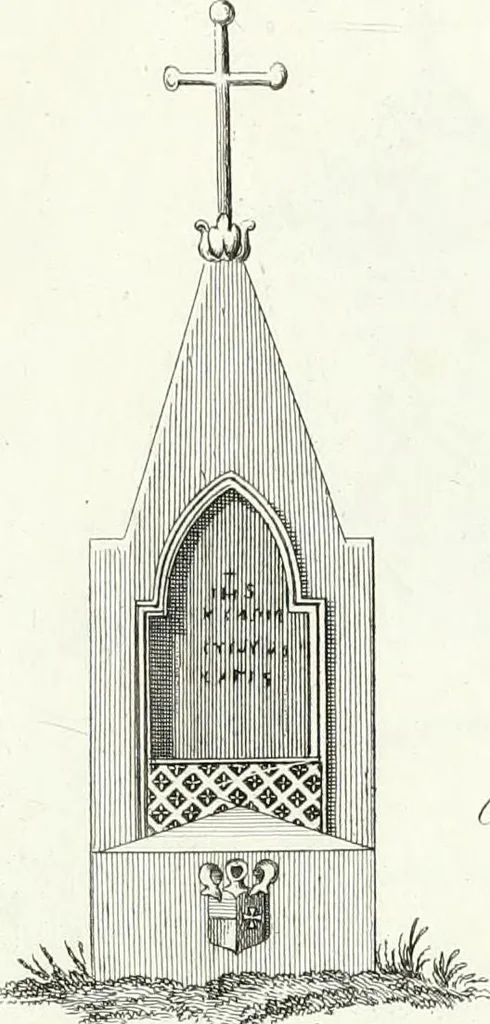 An illustration from Recueil de dessins d'une execution peu dispendieuse : contenans des plans de petites maisons de campagne, petits pavillons de jardins, temples, hermitages, chaumieres, monumens, obélisques, ruines, portails, portes, grilles, bancs de jardins, chaises, volieres, gondoles, ponts, etc. : ouvrage intéressant pour cette classes d'amateurs, qui sans faire de grandes dépenses, sont pourtant bien aises d'embellir leurs jardins d'ornamens nouveaux et pleins de goût, 1805, leaf 32