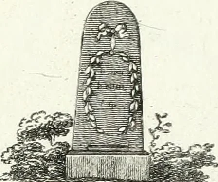An illustration from Recueil de dessins d'une execution peu dispendieuse : contenans des plans de petites maisons de campagne, petits pavillons de jardins, temples, hermitages, chaumieres, monumens, obélisques, ruines, portails, portes, grilles, bancs de jardins, chaises, volieres, gondoles, ponts, etc. : ouvrage intéressant pour cette classes d'amateurs, qui sans faire de grandes dépenses, sont pourtant bien aises d'embellir leurs jardins d'ornamens nouveaux et pleins de goût, 1805, leaf 38
