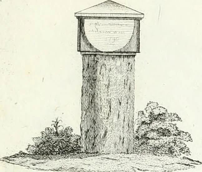 An illustration from Recueil de dessins d'une execution peu dispendieuse : contenans des plans de petites maisons de campagne, petits pavillons de jardins, temples, hermitages, chaumieres, monumens, obélisques, ruines, portails, portes, grilles, bancs de jardins, chaises, volieres, gondoles, ponts, etc. : ouvrage intéressant pour cette classes d'amateurs, qui sans faire de grandes dépenses, sont pourtant bien aises d'embellir leurs jardins d'ornamens nouveaux et pleins de goût, 1805, leaf 48