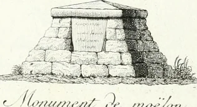 An illustration from Recueil de dessins d'une execution peu dispendieuse : contenans des plans de petites maisons de campagne, petits pavillons de jardins, temples, hermitages, chaumieres, monumens, obélisques, ruines, portails, portes, grilles, bancs de jardins, chaises, volieres, gondoles, ponts, etc. : ouvrage intéressant pour cette classes d'amateurs, qui sans faire de grandes dépenses, sont pourtant bien aises d'embellir leurs jardins d'ornamens nouveaux et pleins de goût, 1805, leaf 48