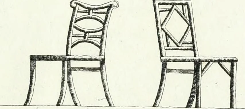An illustration from Recueil de dessins d'une execution peu dispendieuse : contenans des plans de petites maisons de campagne, petits pavillons de jardins, temples, hermitages, chaumieres, monumens, obélisques, ruines, portails, portes, grilles, bancs de jardins, chaises, volieres, gondoles, ponts, etc. : ouvrage intéressant pour cette classes d'amateurs, qui sans faire de grandes dépenses, sont pourtant bien aises d'embellir leurs jardins d'ornamens nouveaux et pleins de goût, 1805, leaf 74
