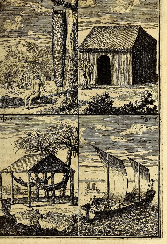 An illustration from Recueil de divers voyages faits en Afrique et en l'Amerique, qui n'on t point esté encore publiez; : contenant l'origine, les moeurs, les coûtumes & le commerce des habitans de ces deux parties du monde. : Avec des traitez curieux touchant la Haute Ethyopie, le débordement du Nil, la mer Rouge, & le Prete-Jean. : Le tout enrichi de figures, & de cartes geographiques, qui servent à l'intelligence des choses contenuës en ce volume, 1674, leaf 407