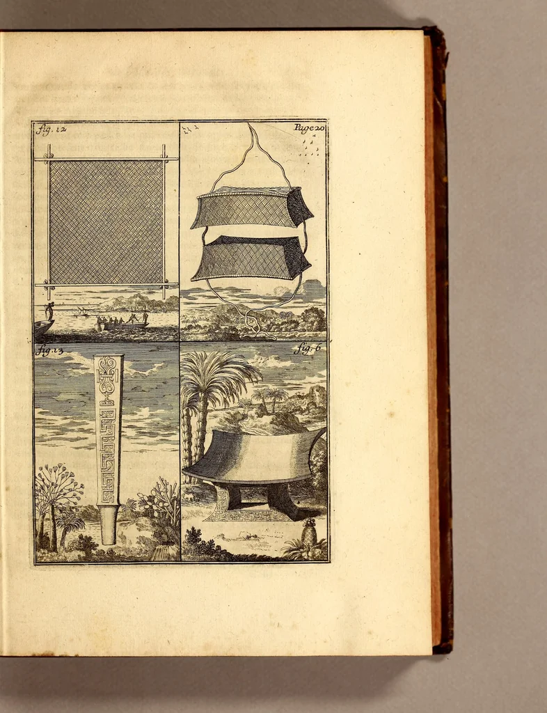 An illustration from Recueil de divers voyages faits en Afrique et en l'Amerique, qui n'on t point esté encore publiez; : contenant l'origine, les moeurs, les coûtumes & le commerce des habitans de ces deux parties du monde. : Avec des traitez curieux touchant la Haute Ethyopie, le débordement du Nil, la mer Rouge, & le Prete-Jean. : Le tout enrichi de figures, & de cartes geographiques, qui servent à l'intelligence des choses contenuës en ce volume, 1684, leaf 41