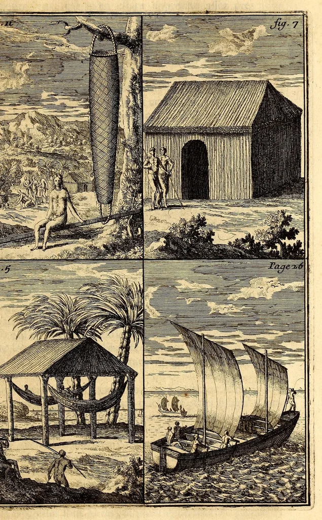 An illustration from Recueil de divers voyages faits en Afrique et en l'Amerique, qui n'on t point esté encore publiez; : contenant l'origine, les moeurs, les coûtumes & le commerce des habitans de ces deux parties du monde. : Avec des traitez curieux touchant la Haute Ethyopie, le débordement du Nil, la mer Rouge, & le Prete-Jean. : Le tout enrichi de figures, & de cartes geographiques, qui servent à l'intelligence des choses contenuës en ce volume, 1684, leaf 49