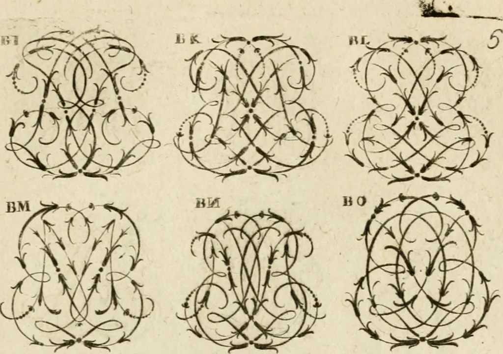 An illustration from Recueil d'emblêmes, devises, medailles, et figures hieroglyphiques, au nombre de plus de douze cent, avec leurs explications : accompagné de plus de deux mille chiffres fleuronnez simples, doubles & triples ... : cet ouvrage qui est enrichy de deux cens cinquante planches en taille-douce, est très-utile aux graveurs, peintres, sculpteurs, orfevres, brodeurs, serruriers & à tous ceux qui travaillent au dessein, 1724, leaf 162