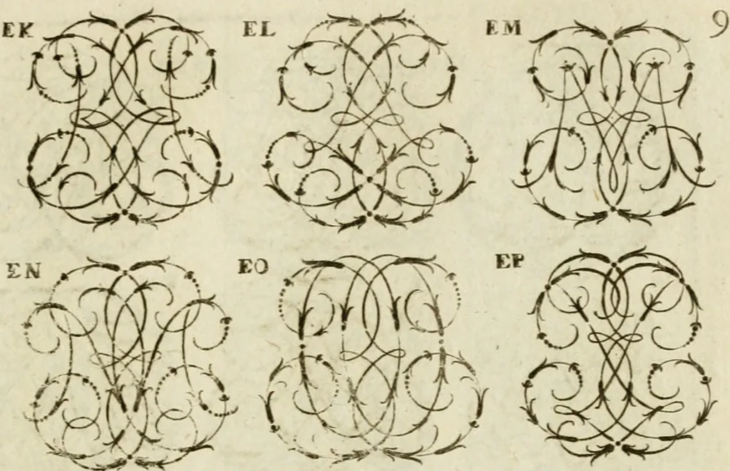 An illustration from Recueil d'emblêmes, devises, medailles, et figures hieroglyphiques, au nombre de plus de douze cent, avec leurs explications : accompagné de plus de deux mille chiffres fleuronnez simples, doubles & triples ... : cet ouvrage qui est enrichy de deux cens cinquante planches en taille-douce, est très-utile aux graveurs, peintres, sculpteurs, orfevres, brodeurs, serruriers & à tous ceux qui travaillent au dessein, 1724, leaf 166