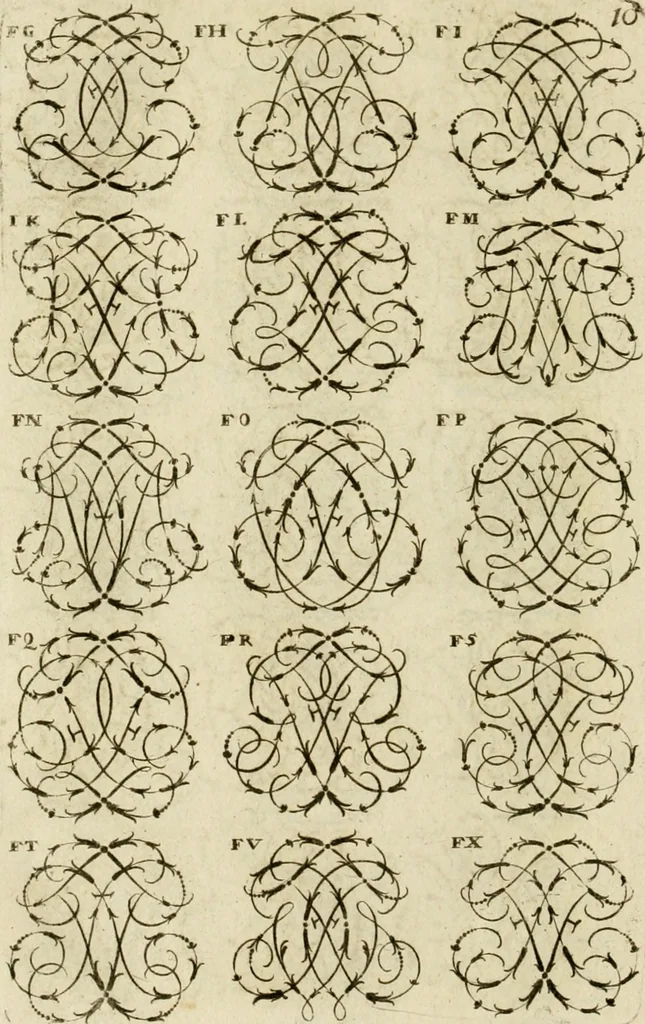 An illustration from Recueil d'emblêmes, devises, medailles, et figures hieroglyphiques, au nombre de plus de douze cent, avec leurs explications : accompagné de plus de deux mille chiffres fleuronnez simples, doubles & triples ... : cet ouvrage qui est enrichy de deux cens cinquante planches en taille-douce, est très-utile aux graveurs, peintres, sculpteurs, orfevres, brodeurs, serruriers & à tous ceux qui travaillent au dessein, 1724, leaf 167