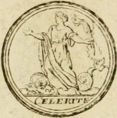 An illustration from Recueil d'emblêmes, devises, medailles, et figures hieroglyphiques, au nombre de plus de douze cent, avec leurs explications : accompagné de plus de deux mille chiffres fleuronnez simples, doubles & triples ... : cet ouvrage qui est enrichy de deux cens cinquante planches en taille-douce, est très-utile aux graveurs, peintres, sculpteurs, orfevres, brodeurs, serruriers & à tous ceux qui travaillent au dessein, 1724, leaf 171