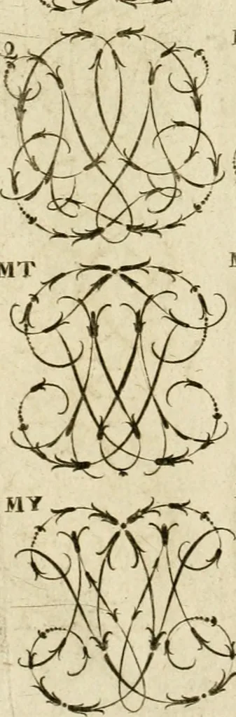 An illustration from Recueil d'emblêmes, devises, medailles, et figures hieroglyphiques, au nombre de plus de douze cent, avec leurs explications : accompagné de plus de deux mille chiffres fleuronnez simples, doubles & triples ... : cet ouvrage qui est enrichy de deux cens cinquante planches en taille-douce, est très-utile aux graveurs, peintres, sculpteurs, orfevres, brodeurs, serruriers & à tous ceux qui travaillent au dessein, 1724, leaf 173