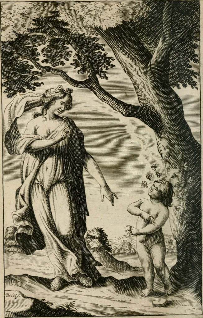 An illustration from Recueil d'emblemes diuers : auec des discours moraux, philosophiques, et politiques, tirez de diuers autheurs, anciens & modernes, 1638, leaf 57