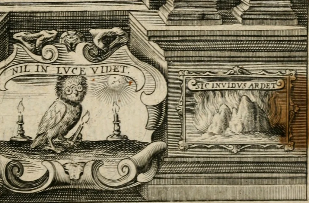 An illustration from Recueil d'emblemes diuers : auec des discours moraux, philosophiques, et politiques, tirez de diuers autheurs, anciens & modernes, 1638, leaf 6