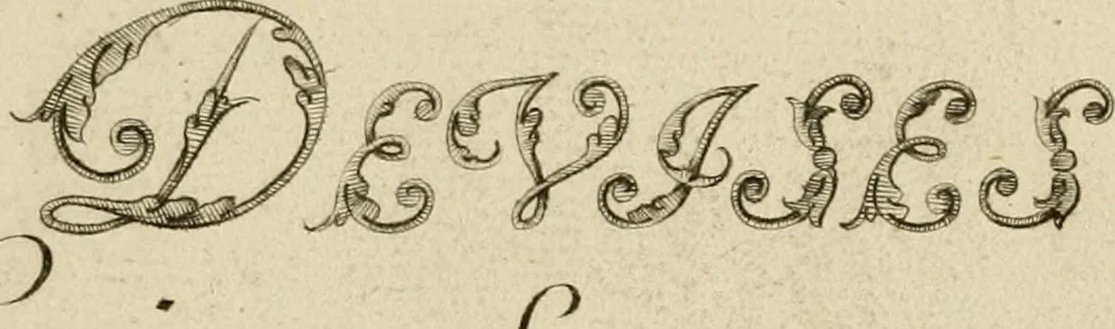 An illustration from Recueil d'emblêmes, devises, medailles, et figures hieroglyphiques : au nombre de plus de douze cent, avec leurs explications, accompagné de plus de deux mille chiffres fleuronnez simples, doubles & triples, d'une maniere nouvelle & fort curieuse pour tous les noms imaginable : avec les tenants, supports, & cimiers servans aux ornemens des armes ..., 1696, leaf 14