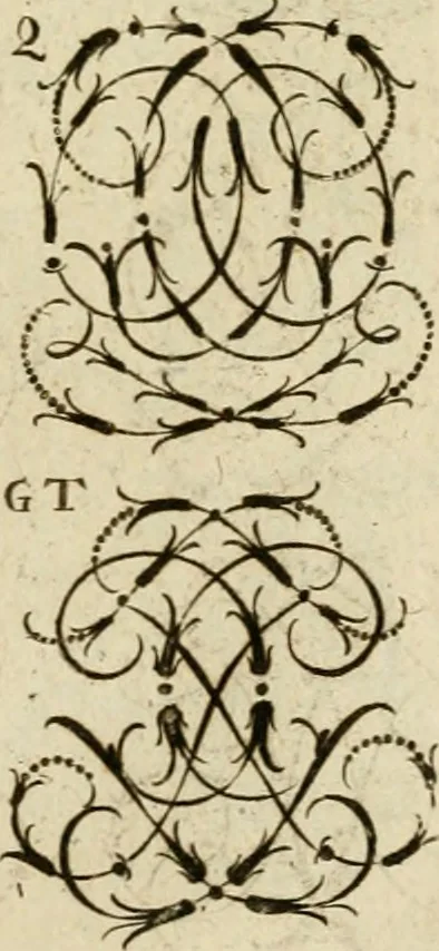An illustration from Recueil d'emblêmes, devises, medailles, et figures hieroglyphiques : au nombre de plus de douze cent, avec leurs explications, accompagné de plus de deux mille chiffres fleuronnez simples, doubles & triples, d'une maniere nouvelle & fort curieuse pour tous les noms imaginable : avec les tenants, supports, & cimiers servans aux ornemens des armes ..., 1696, leaf 174