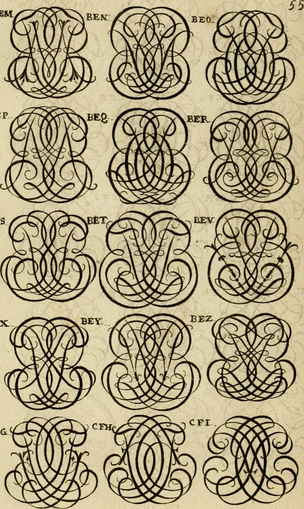 An illustration from Recueil d'emblêmes, devises, medailles, et figures hieroglyphiques : au nombre de plus de douze cent, avec leurs explications, accompagné de plus de deux mille chiffres fleuronnez simples, doubles & triples, d'une maniere nouvelle & fort curieuse pour tous les noms imaginable : avec les tenants, supports, & cimiers servans aux ornemens des armes ..., 1696, leaf 219