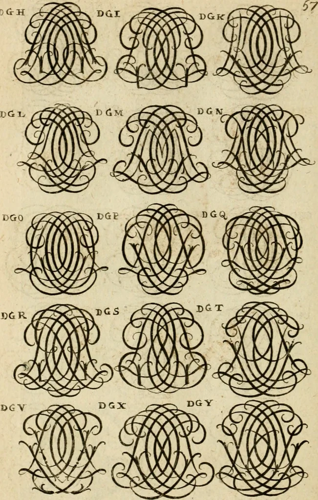 An illustration from Recueil d'emblêmes, devises, medailles, et figures hieroglyphiques : au nombre de plus de douze cent, avec leurs explications, accompagné de plus de deux mille chiffres fleuronnez simples, doubles & triples, d'une maniere nouvelle & fort curieuse pour tous les noms imaginable : avec les tenants, supports, & cimiers servans aux ornemens des armes ..., 1696, leaf 221