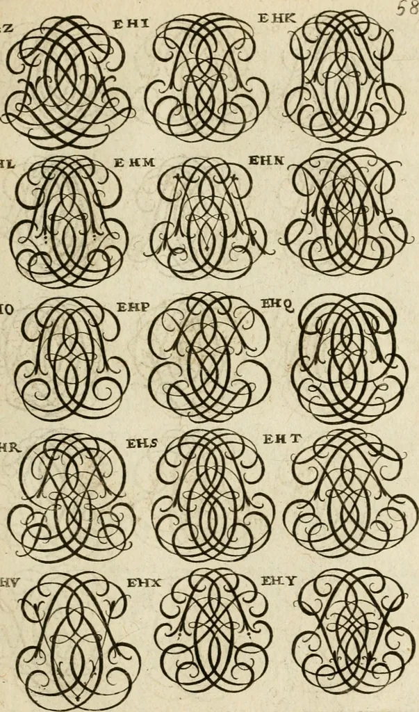 An illustration from Recueil d'emblêmes, devises, medailles, et figures hieroglyphiques : au nombre de plus de douze cent, avec leurs explications, accompagné de plus de deux mille chiffres fleuronnez simples, doubles & triples, d'une maniere nouvelle & fort curieuse pour tous les noms imaginable : avec les tenants, supports, & cimiers servans aux ornemens des armes ..., 1696, leaf 222
