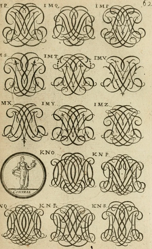 An illustration from Recueil d'emblêmes, devises, medailles, et figures hieroglyphiques : au nombre de plus de douze cent, avec leurs explications, accompagné de plus de deux mille chiffres fleuronnez simples, doubles & triples, d'une maniere nouvelle & fort curieuse pour tous les noms imaginable : avec les tenants, supports, & cimiers servans aux ornemens des armes ..., 1696, leaf 226