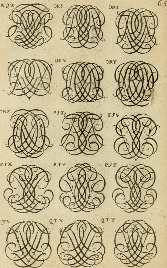 An illustration from Recueil d'emblêmes, devises, medailles, et figures hieroglyphiques : au nombre de plus de douze cent, avec leurs explications, accompagné de plus de deux mille chiffres fleuronnez simples, doubles & triples, d'une maniere nouvelle & fort curieuse pour tous les noms imaginable : avec les tenants, supports, & cimiers servans aux ornemens des armes ..., 1696, leaf 229