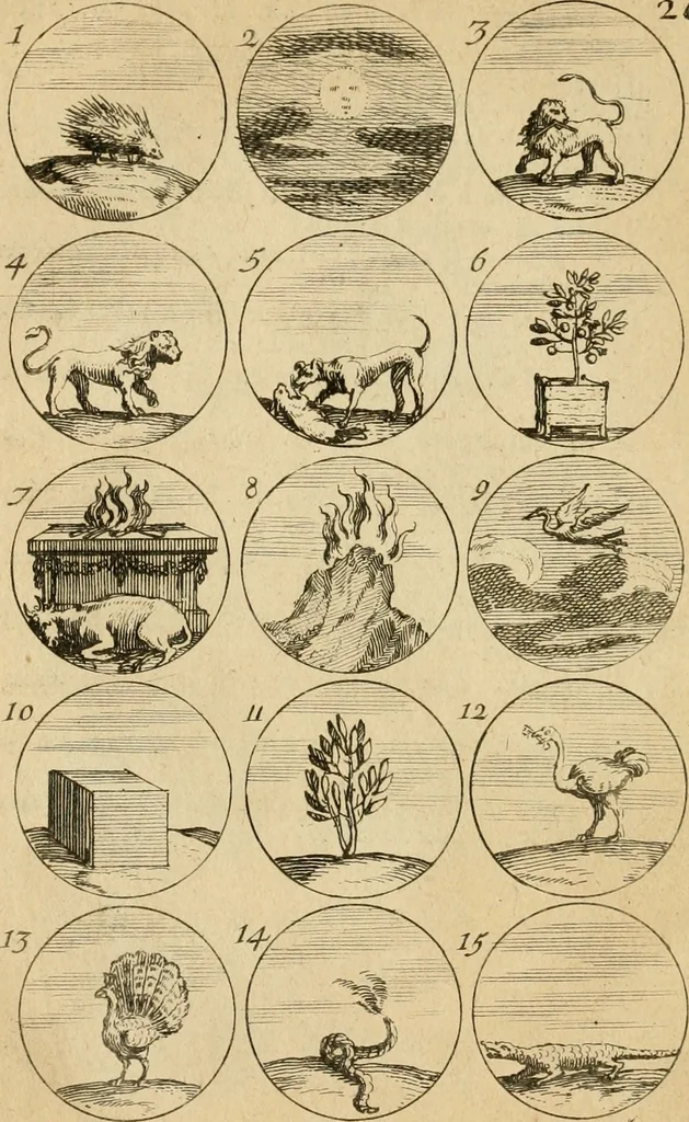 An illustration from Recueil d'emblêmes, devises, medailles, et figures hieroglyphiques : au nombre de plus de douze cent, avec leurs explications, accompagné de plus de deux mille chiffres fleuronnez simples, doubles & triples, d'une maniere nouvelle & fort curieuse pour tous les noms imaginable : avec les tenants, supports, & cimiers servans aux ornemens des armes ..., 1696, leaf 67