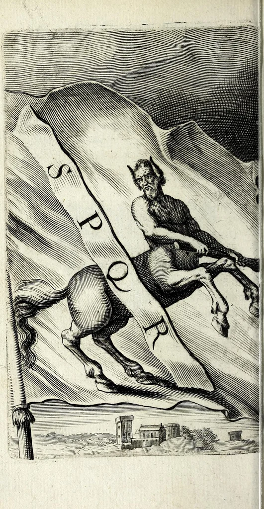 An illustration from Recueil d'emblêmes, ou, Tableaux des sciences & des vertus morales, 1685, leaf 58