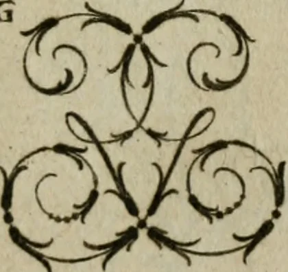 An illustration from Recueil d'emblêmes, devises, medailles, et figures hieroglyphiques, au nombre de plus de douze cent, avec leurs explications : accompagné de plus de deux mille chiffres fleuronnez simples, doubles & triples : d'une manière nouvelle & fort curieuse pour tous les noms imaginables : avec les tenants, supports, & cimiers servans aux ornemens des armes : cet ouvrage qui est enrichy de deux cens cinquante planches en taille-douce, est très-utile aux graveurs, peintres, sculpteurs, orfevres, brodeurs, serruriers, & à tous ceux qui travaillent au dessein, 1724, leaf 158