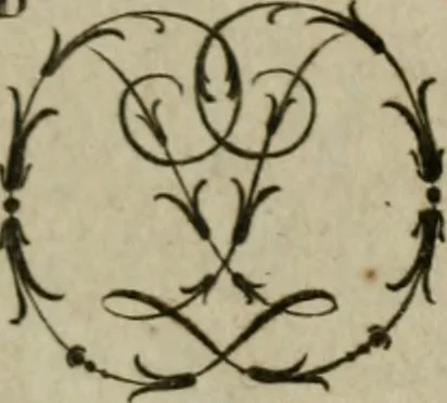 An illustration from Recueil d'emblêmes, devises, medailles, et figures hieroglyphiques, au nombre de plus de douze cent, avec leurs explications : accompagné de plus de deux mille chiffres fleuronnez simples, doubles & triples : d'une manière nouvelle & fort curieuse pour tous les noms imaginables : avec les tenants, supports, & cimiers servans aux ornemens des armes : cet ouvrage qui est enrichy de deux cens cinquante planches en taille-douce, est très-utile aux graveurs, peintres, sculpteurs, orfevres, brodeurs, serruriers, & à tous ceux qui travaillent au dessein, 1724, leaf 158