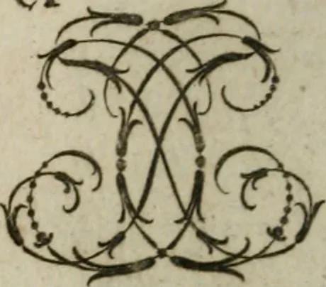 An illustration from Recueil d'emblêmes, devises, medailles, et figures hieroglyphiques, au nombre de plus de douze cent, avec leurs explications : accompagné de plus de deux mille chiffres fleuronnez simples, doubles & triples : d'une manière nouvelle & fort curieuse pour tous les noms imaginables : avec les tenants, supports, & cimiers servans aux ornemens des armes : cet ouvrage qui est enrichy de deux cens cinquante planches en taille-douce, est très-utile aux graveurs, peintres, sculpteurs, orfevres, brodeurs, serruriers, & à tous ceux qui travaillent au dessein, 1724, leaf 163
