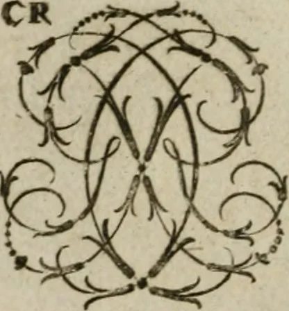 An illustration from Recueil d'emblêmes, devises, medailles, et figures hieroglyphiques, au nombre de plus de douze cent, avec leurs explications : accompagné de plus de deux mille chiffres fleuronnez simples, doubles & triples : d'une manière nouvelle & fort curieuse pour tous les noms imaginables : avec les tenants, supports, & cimiers servans aux ornemens des armes : cet ouvrage qui est enrichy de deux cens cinquante planches en taille-douce, est très-utile aux graveurs, peintres, sculpteurs, orfevres, brodeurs, serruriers, & à tous ceux qui travaillent au dessein, 1724, leaf 163
