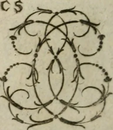 An illustration from Recueil d'emblêmes, devises, medailles, et figures hieroglyphiques, au nombre de plus de douze cent, avec leurs explications : accompagné de plus de deux mille chiffres fleuronnez simples, doubles & triples : d'une manière nouvelle & fort curieuse pour tous les noms imaginables : avec les tenants, supports, & cimiers servans aux ornemens des armes : cet ouvrage qui est enrichy de deux cens cinquante planches en taille-douce, est très-utile aux graveurs, peintres, sculpteurs, orfevres, brodeurs, serruriers, & à tous ceux qui travaillent au dessein, 1724, leaf 163