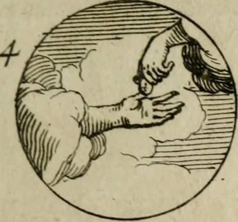 An illustration from Recueil d'emblêmes, devises, medailles, et figures hieroglyphiques, au nombre de plus de douze cent, avec leurs explications : accompagné de plus de deux mille chiffres fleuronnez simples, doubles & triples : d'une manière nouvelle & fort curieuse pour tous les noms imaginables : avec les tenants, supports, & cimiers servans aux ornemens des armes : cet ouvrage qui est enrichy de deux cens cinquante planches en taille-douce, est très-utile aux graveurs, peintres, sculpteurs, orfevres, brodeurs, serruriers, & à tous ceux qui travaillent au dessein, 1724, leaf 90
