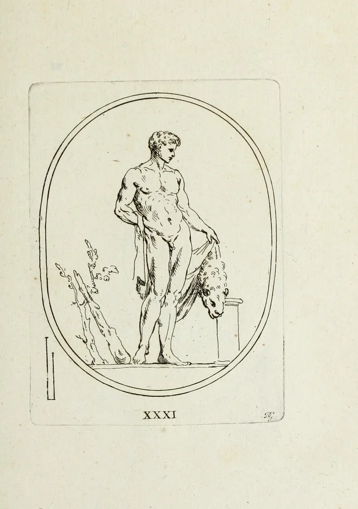An illustration from Recueil de pierres gravees antiques, 1732, leaf 128