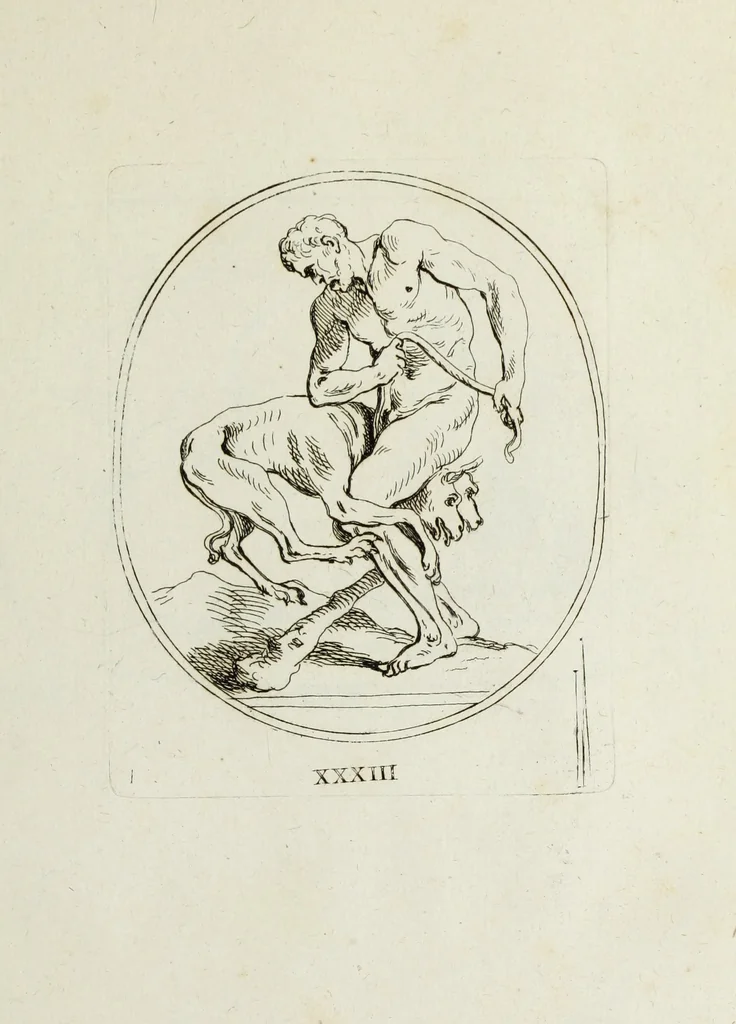 An illustration from Recueil de pierres gravees antiques, 1732, leaf 132