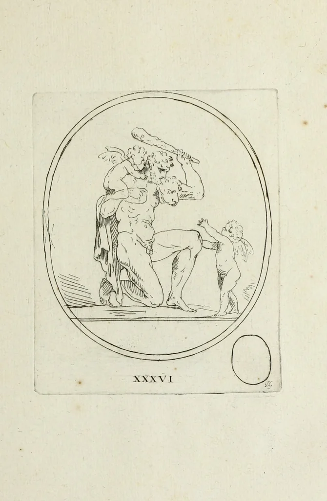 An illustration from Recueil de pierres gravees antiques, 1732, leaf 138