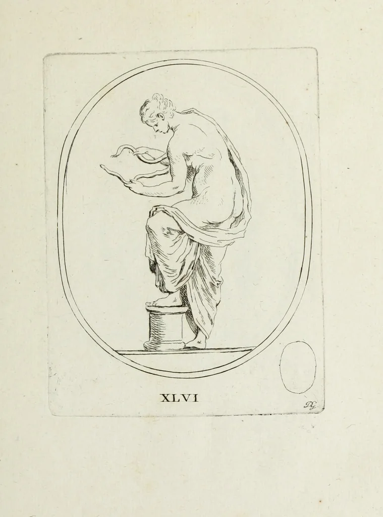 An illustration from Recueil de pierres gravees antiques, 1732, leaf 158