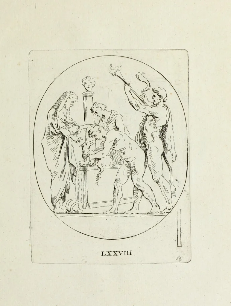 An illustration from Recueil de pierres gravees antiques, 1732, leaf 222